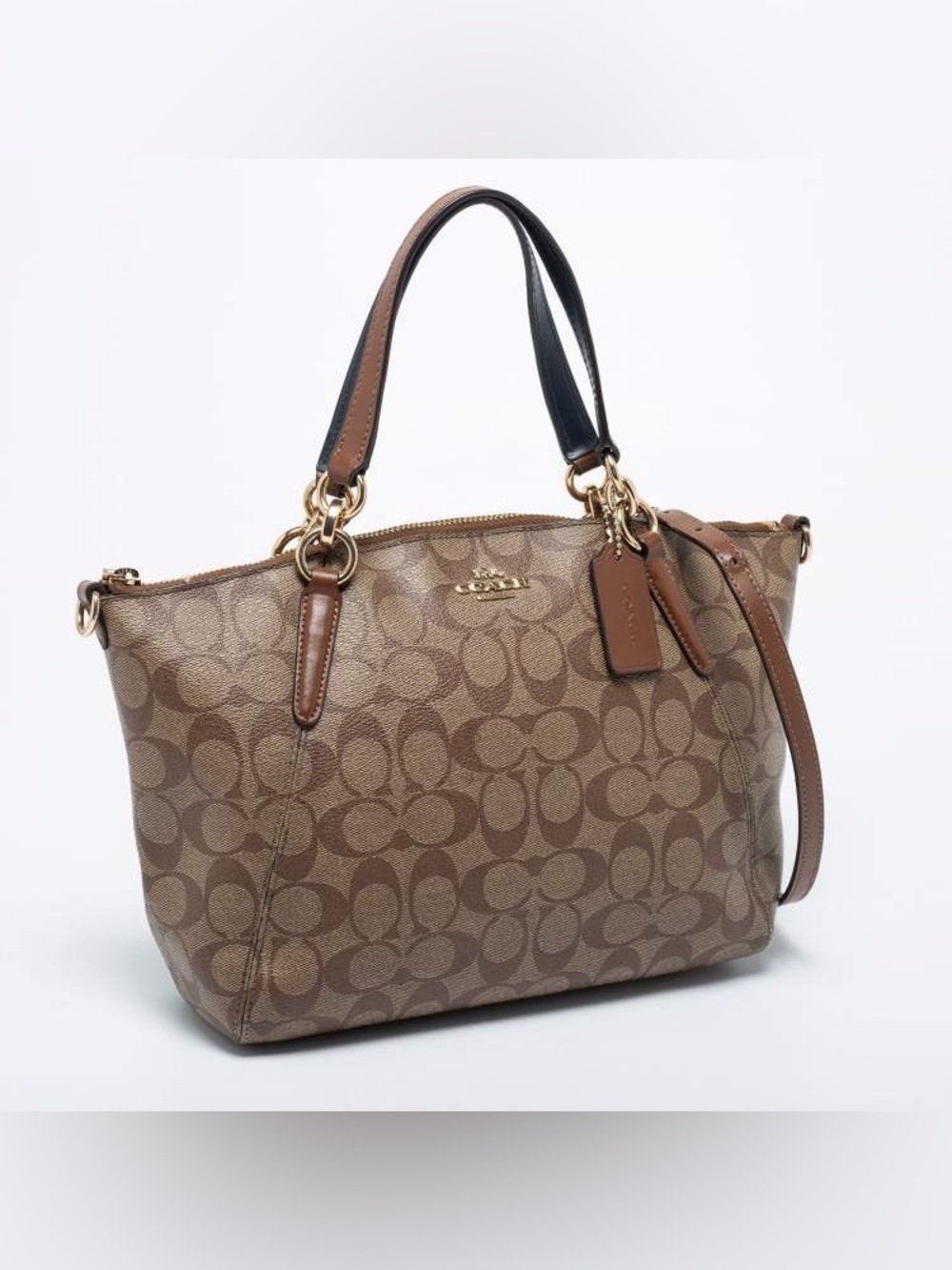 Coach Small Kelsey Satchel in Signature C with Gold Hardware
